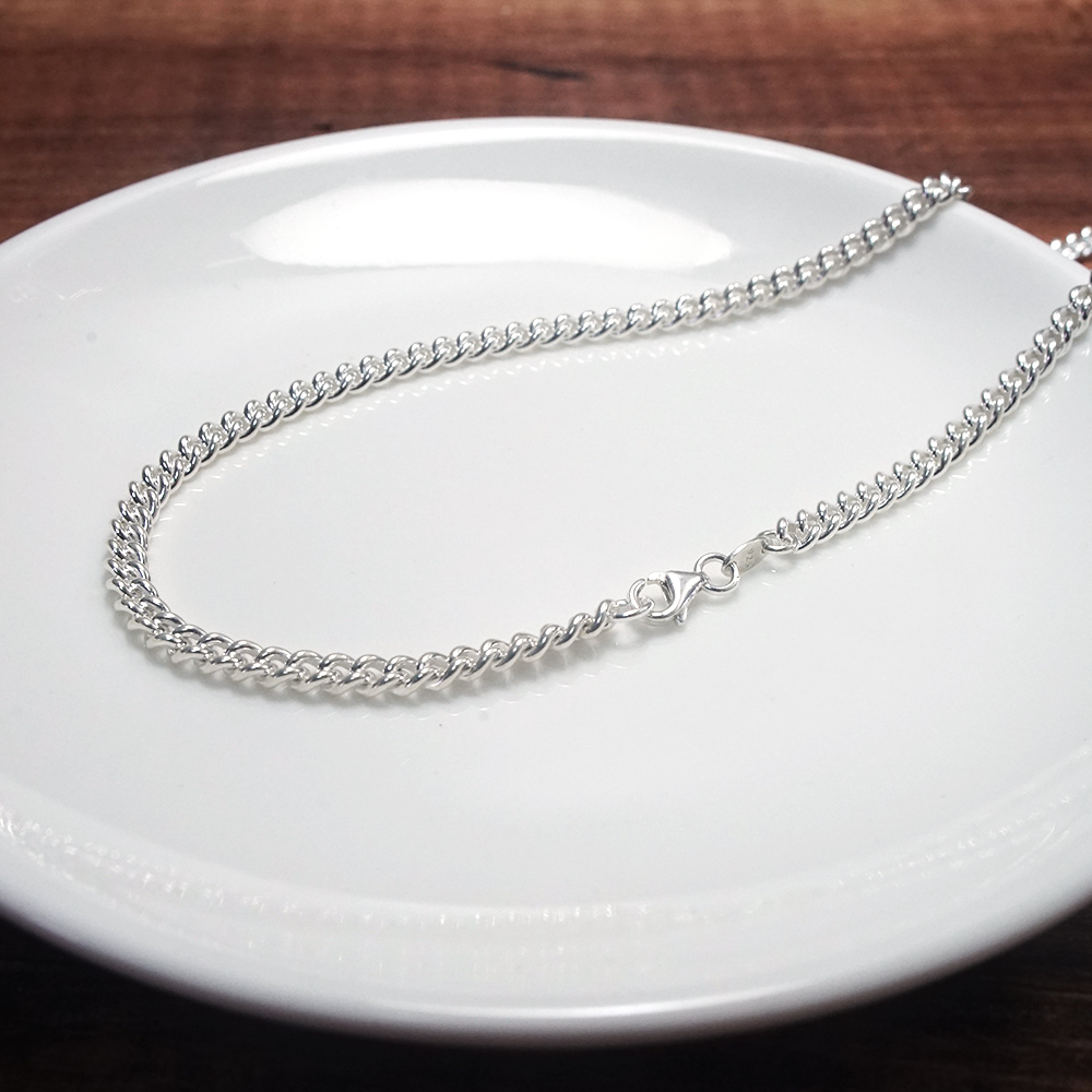 圓線繩索鍊(3.8mm寬鍊) 925純銀 男生項鍊 中性 客製長度銀鍊