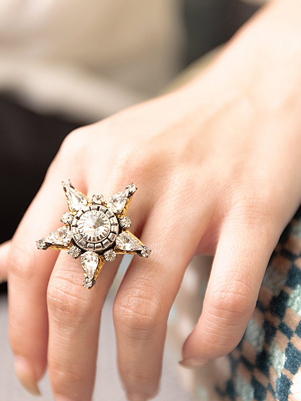 RADA 星星珍珠水鑽戒指-新年禮推薦