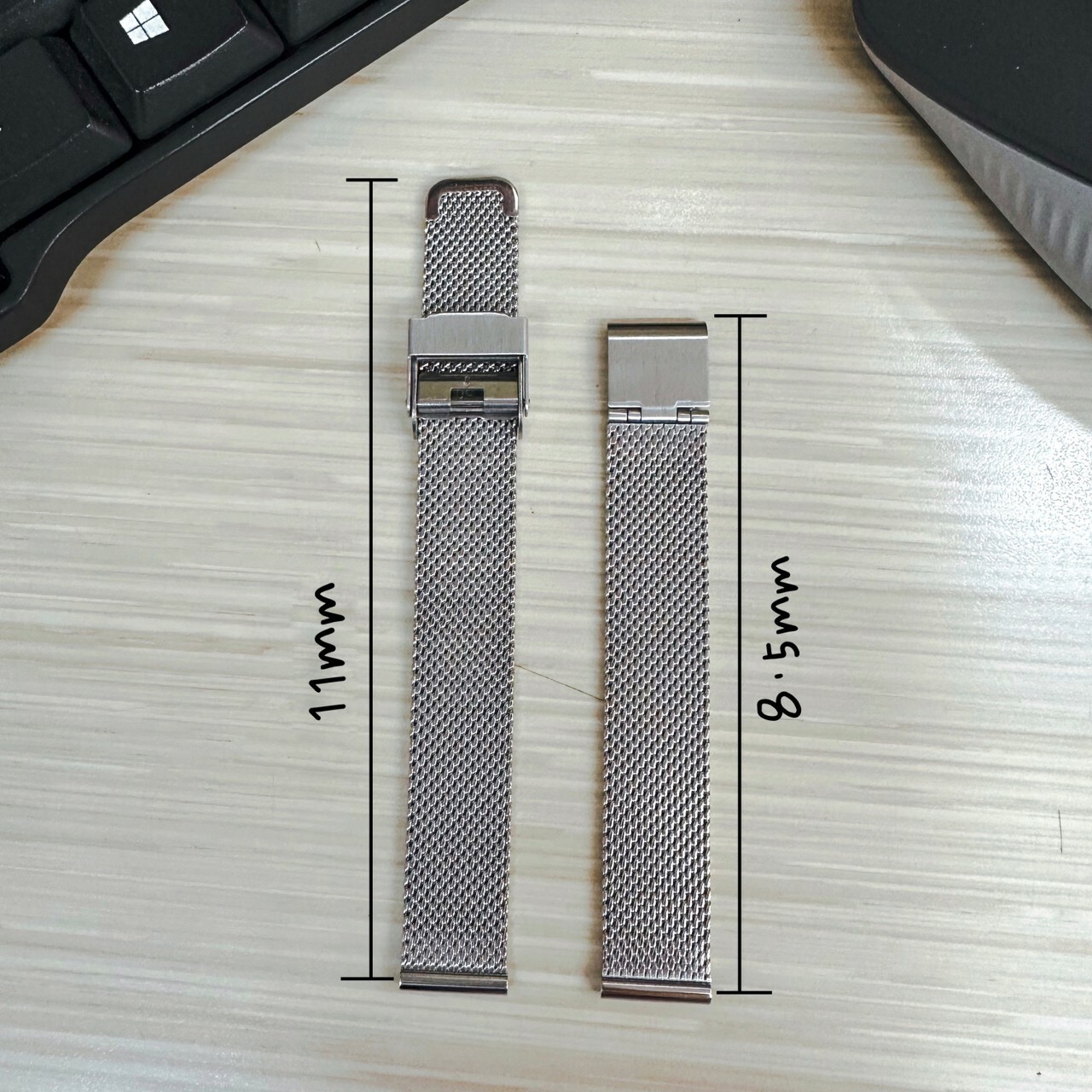 【鐵帶】實心不鏽鋼米蘭錶帶(勾扣) 銀色/黑色/玫瑰金色 (10mm~14mm) 現代鐘錶