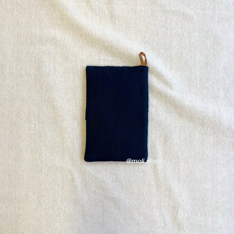 亞麻 烤箱手套/隔熱墊 深藍｜studio m'