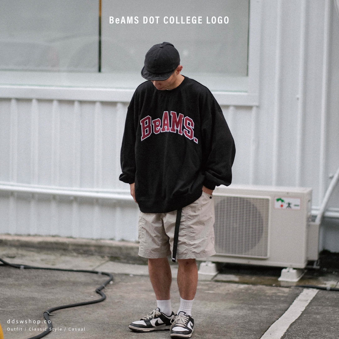 BeAMS DOT 字母 Logo 寬鬆 大學踢 淺灰 墨綠 黑