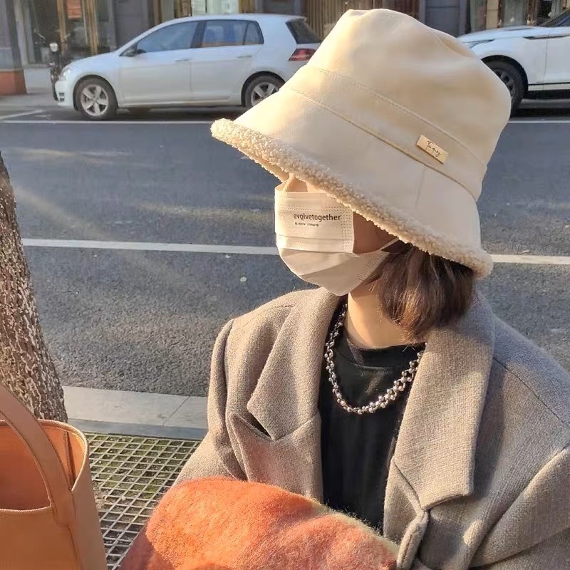 麂皮羊羔雙面漁夫帽/三色