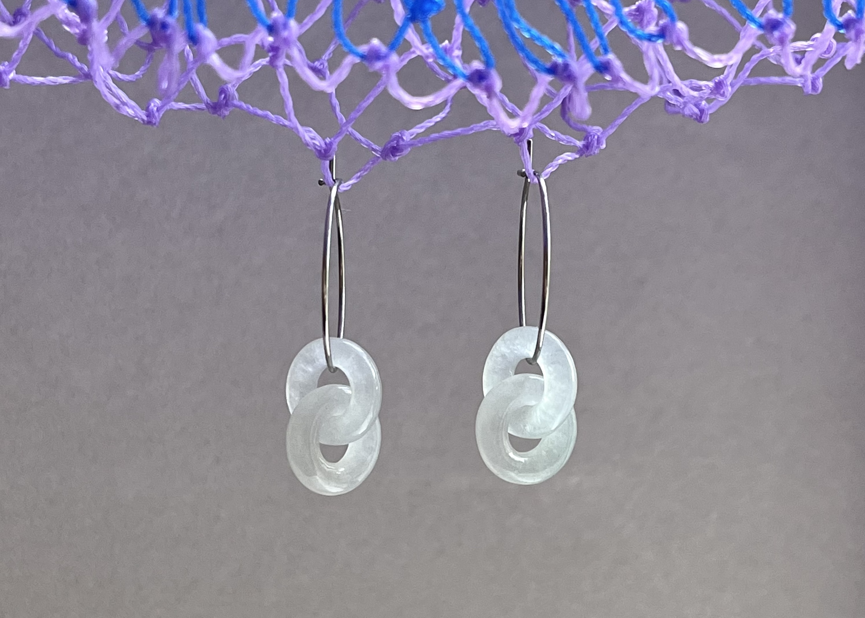 設計款高冰鎖鏈耳圈