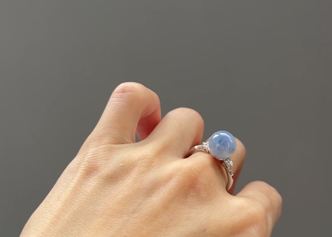 圓珠設計紫羅蘭戒指