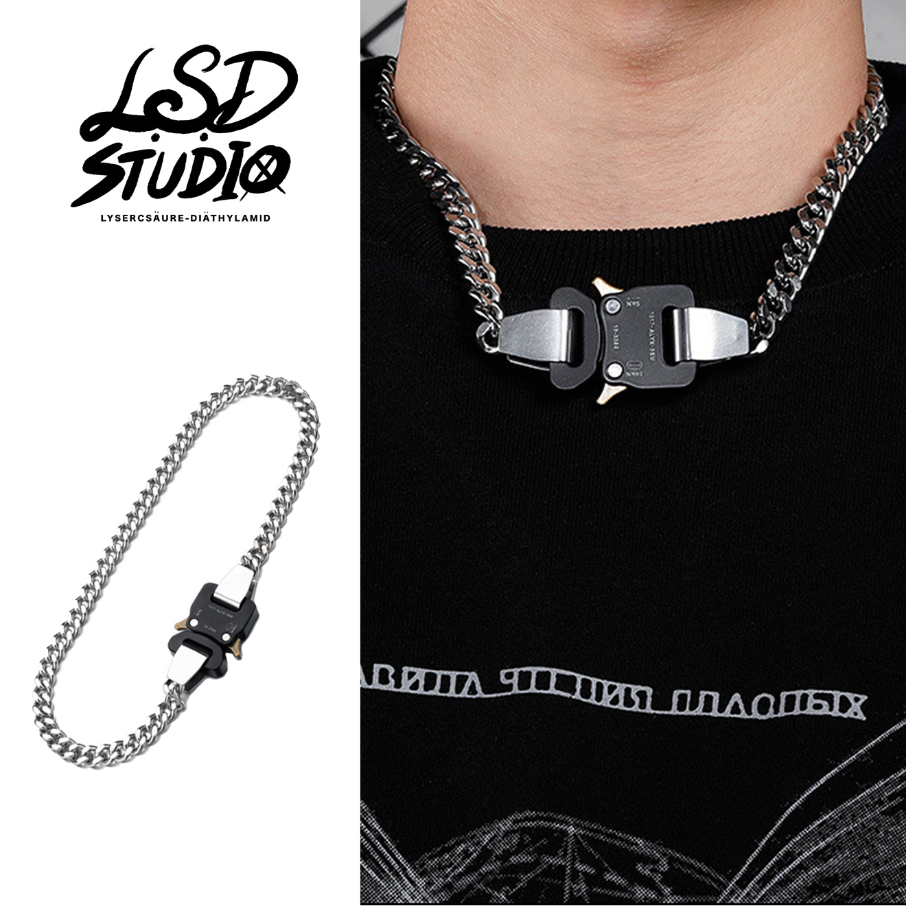 【ACCW005】金屬軍規重磅機能插扣鎖設計項鍊