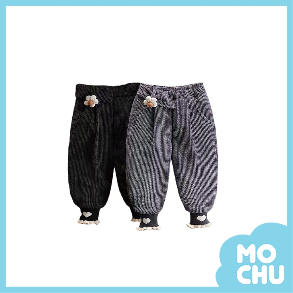 可愛小花朵加厚燈芯絨褲(兩色)
