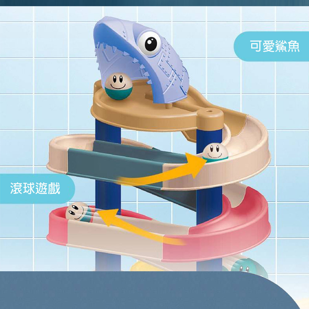 【GCT玩具嚴選】鯊魚戲水軌道積木桌