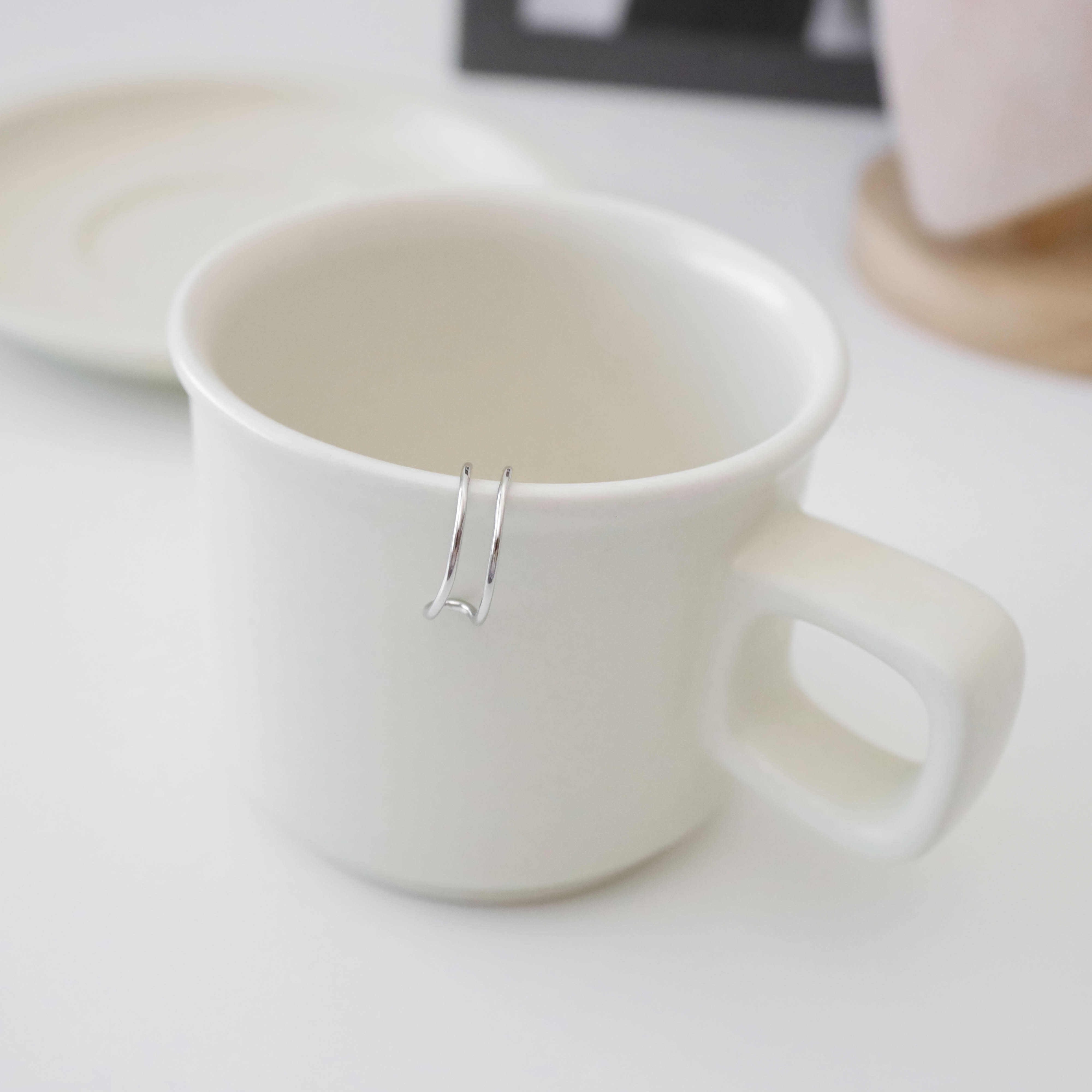 925純銀兩線開口戒