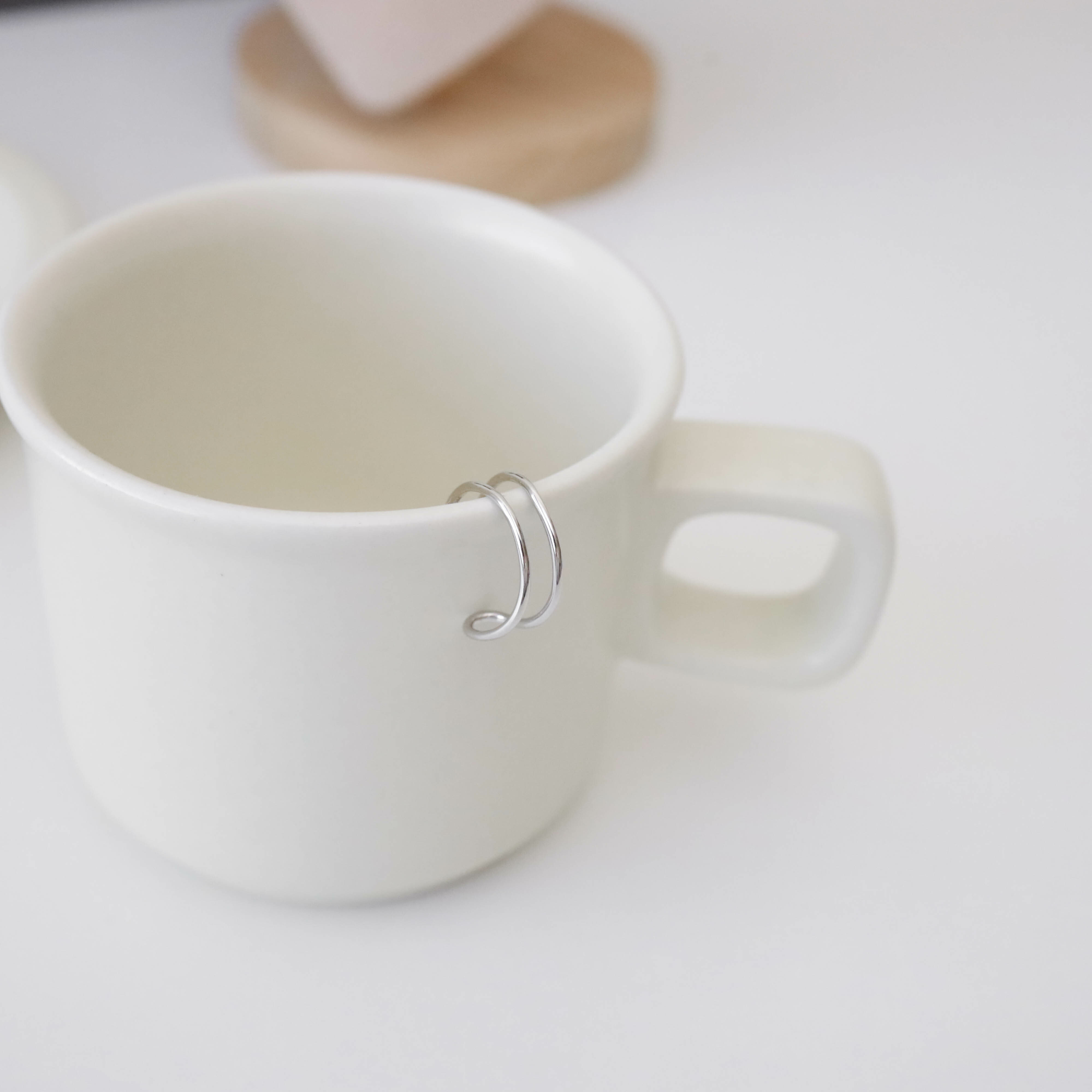 925純銀兩線開口戒