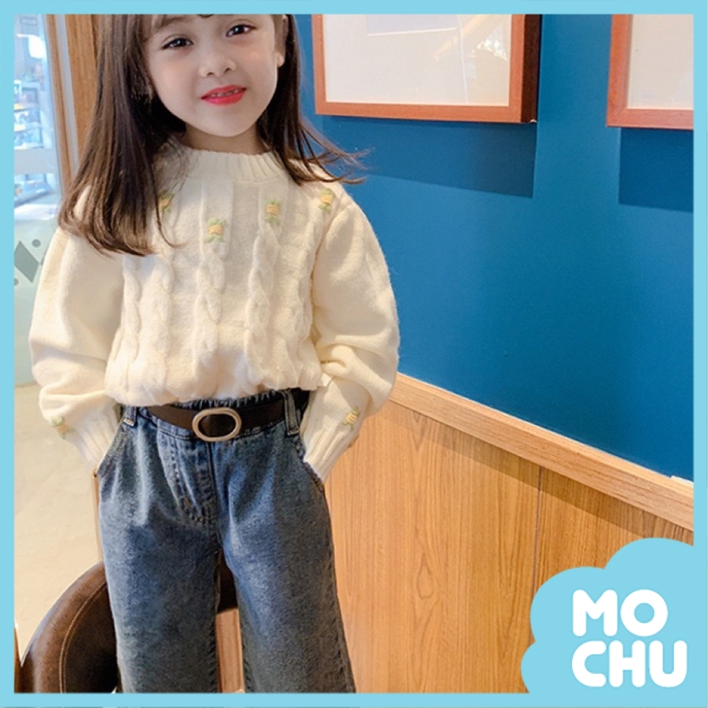 經典牛仔闊腿褲(含腰帶)