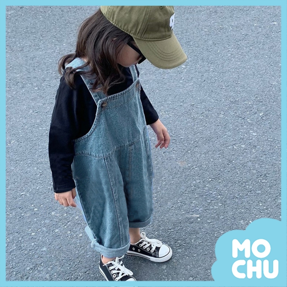 休閒淺藍牛仔背帶褲