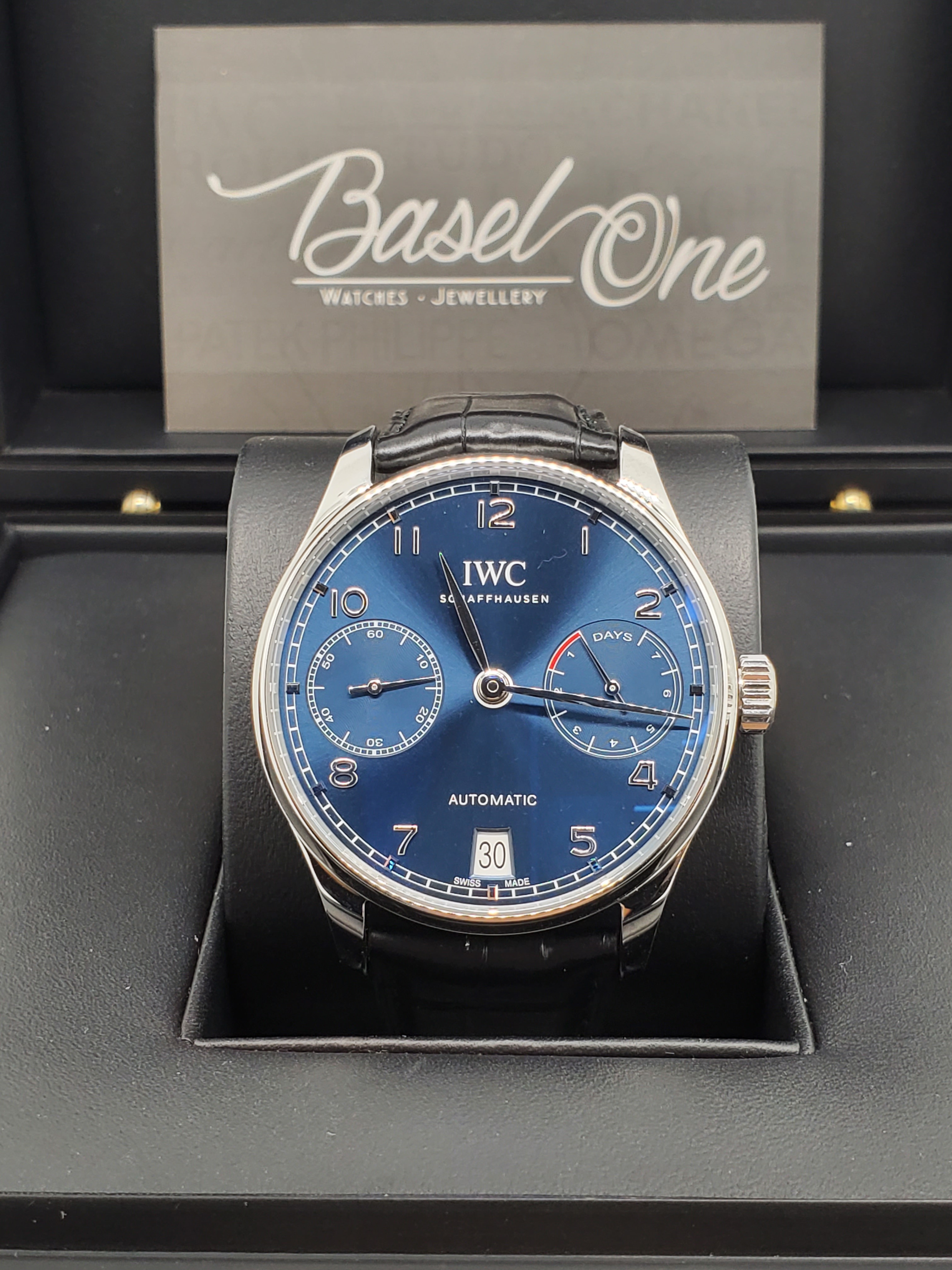 BRAND NEW IWC IW500710 BLUE DIAL PORTUGIESER AUTOMATIC 42 MM