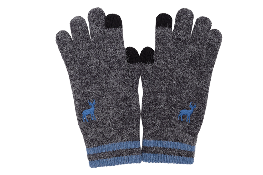 【肌暖】男士麋鹿刺繡單層觸控手套丨M5291E
