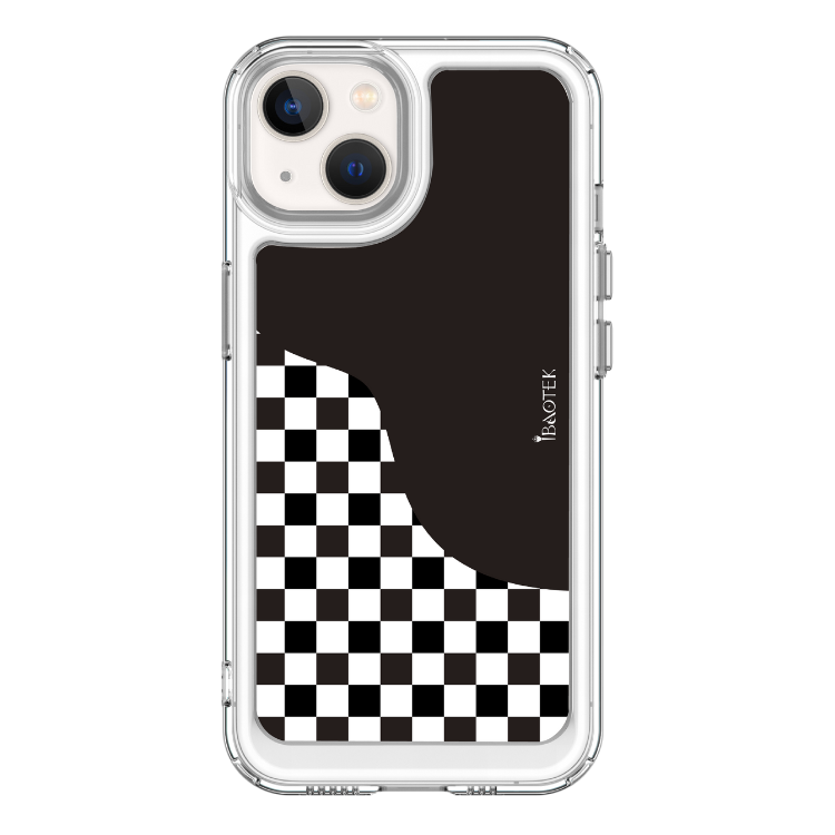 iPhone 13-15系列 手機防摔殼黑盤棋格