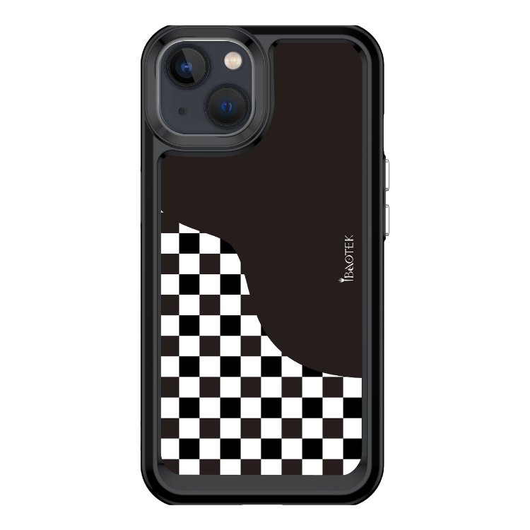 iPhone 13-15系列 手機防摔殼黑盤棋格