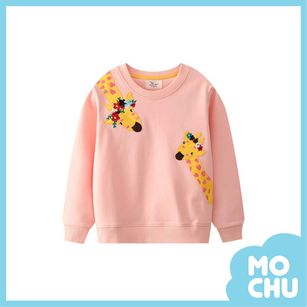 花環長頸鹿圓領衛衣