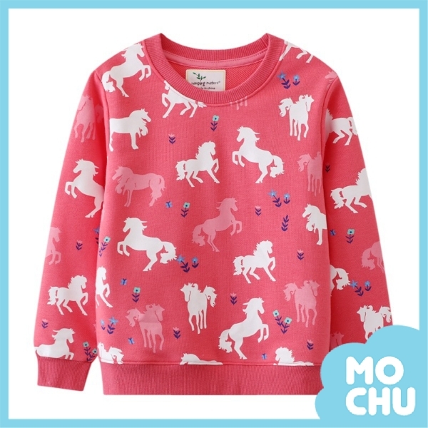 花朵小馬桃紅衛衣