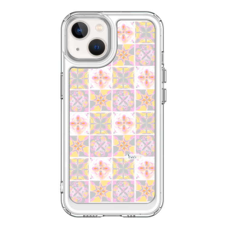 iPhone 13-15系列 手機防摔殼粉彩花磚