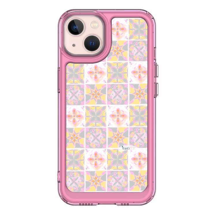 iPhone 13-15系列 手機防摔殼粉彩花磚