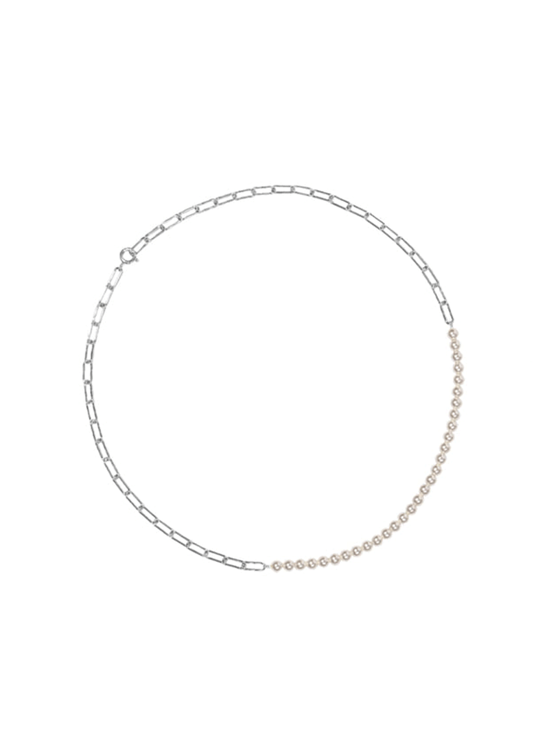 [現貨] 優雅珍珠鍊項鍊 [ 銀色 / 925純銀 ]