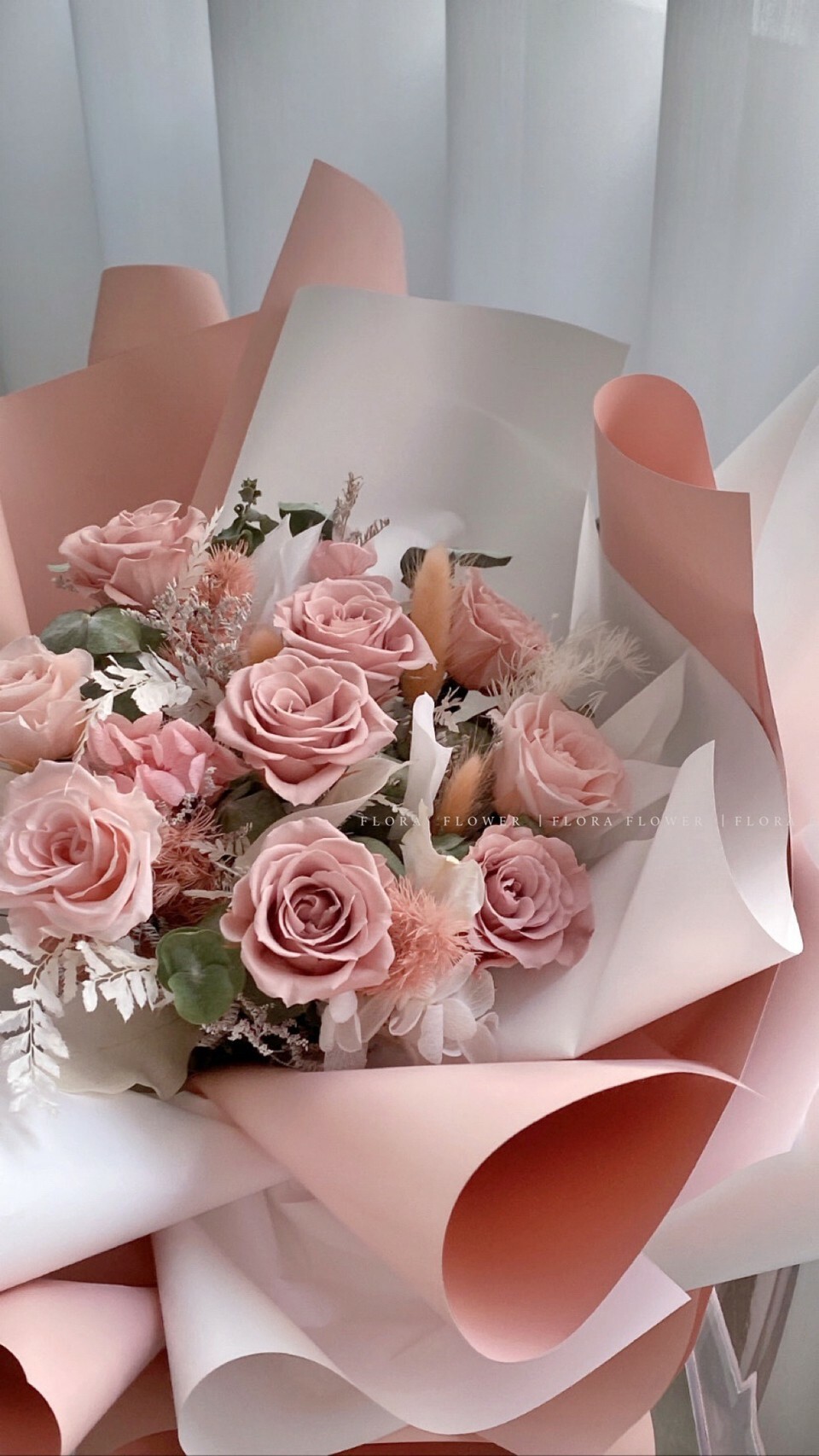 永生乾燥花束- 草莓牛奶