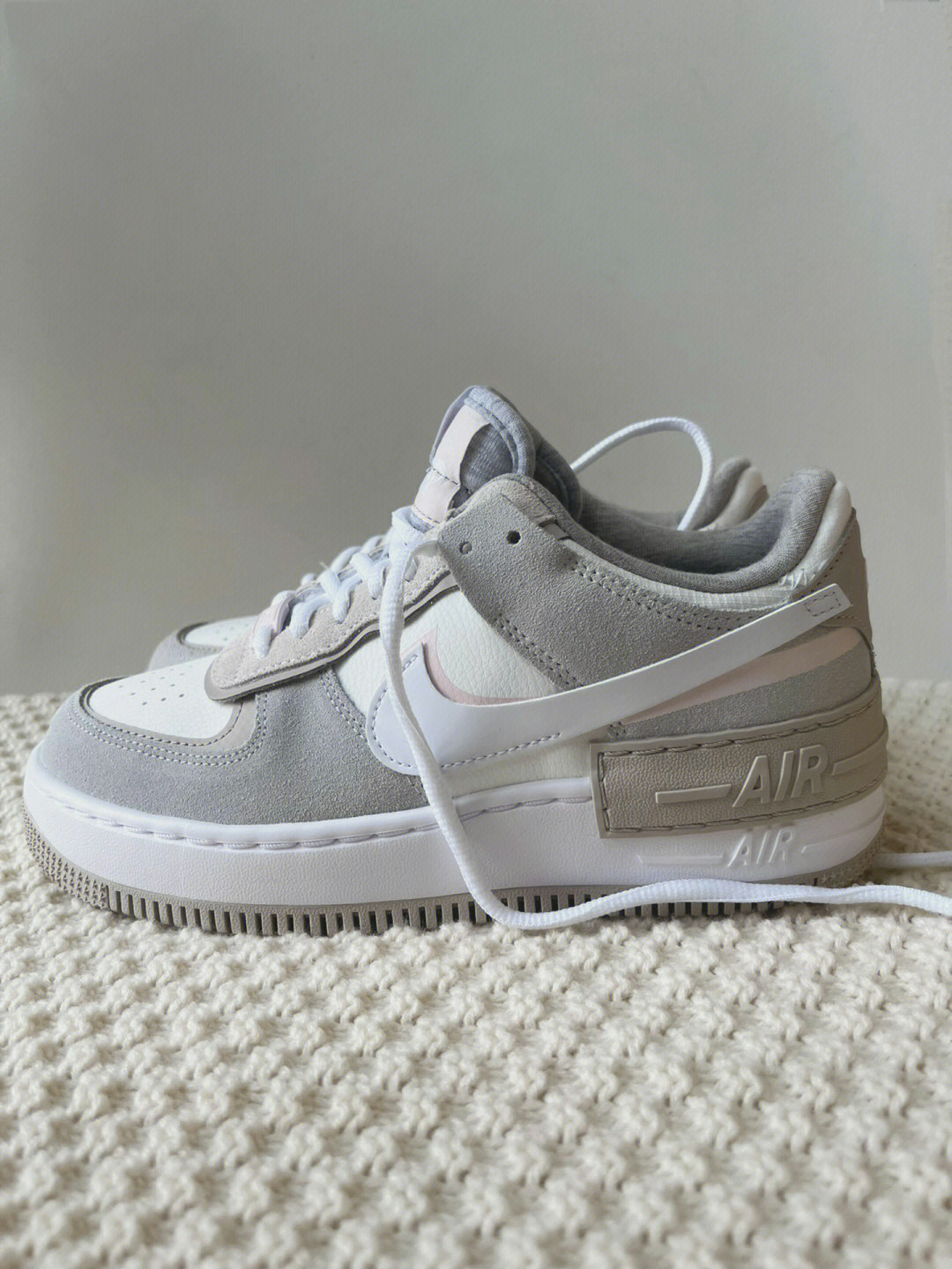NIKE AIR FORCE 1 AF1 SHADOW 灰粉 麂皮 奶茶 白 FB7172-111 / 預購