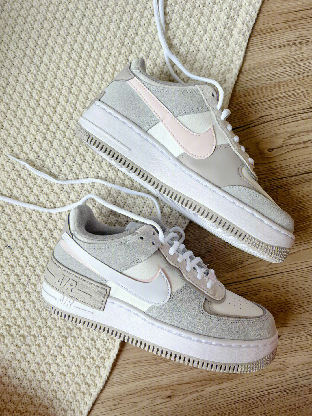 NIKE AIR FORCE 1 AF1 SHADOW 灰粉 麂皮 奶茶 白 FB7172-111 / 預購