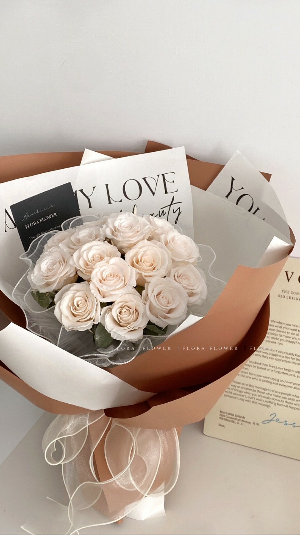 俄羅斯永生花束-焦糖香檳