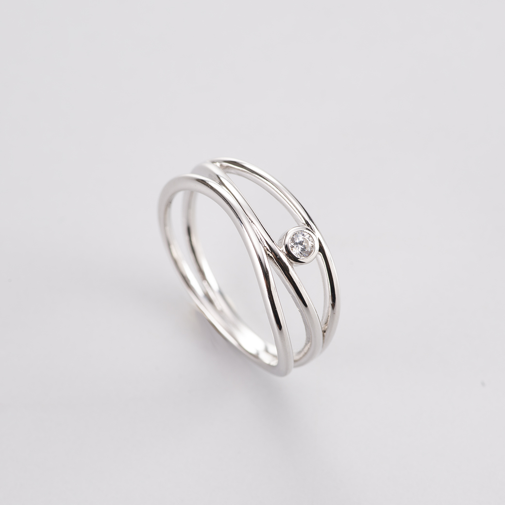 多環水波紋 純銀戒指