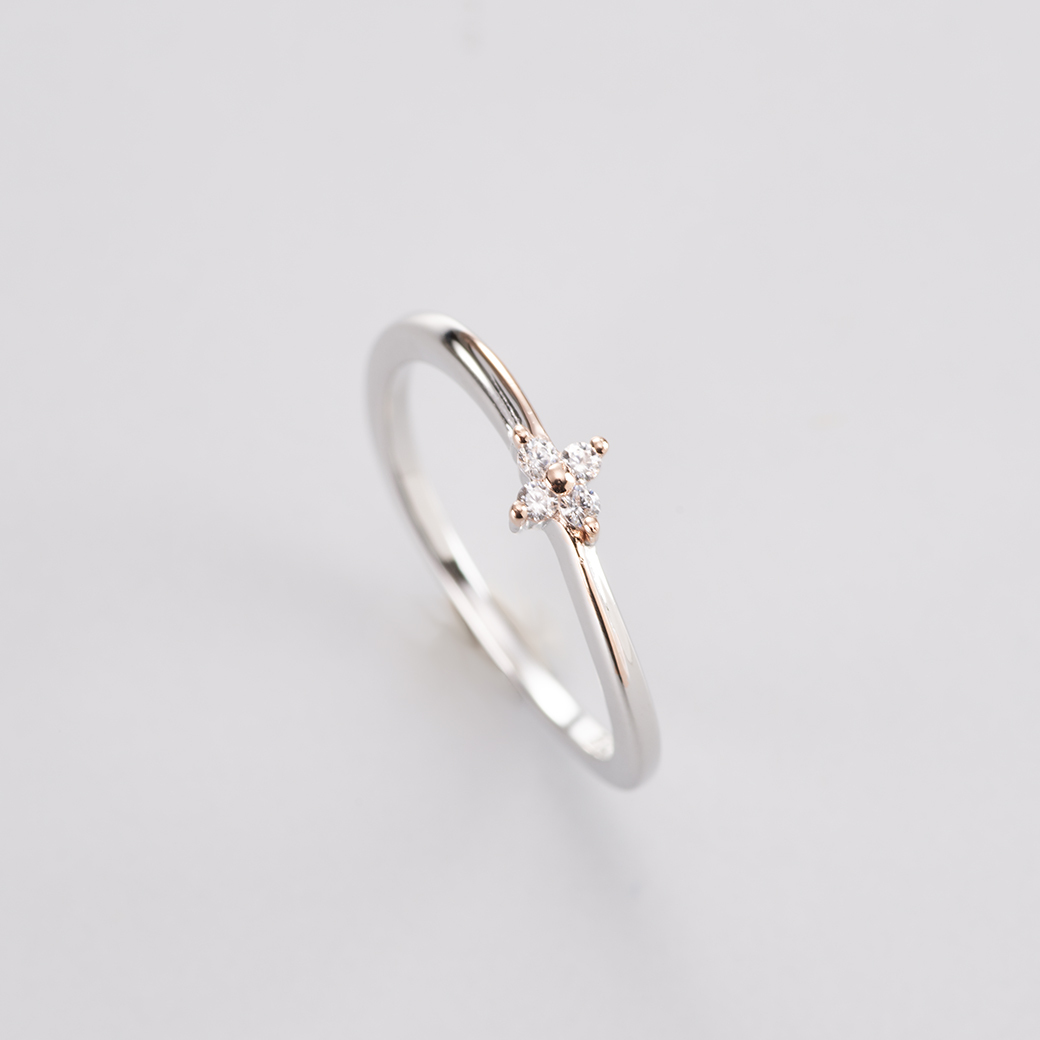 四瓣桂花 純銀戒指