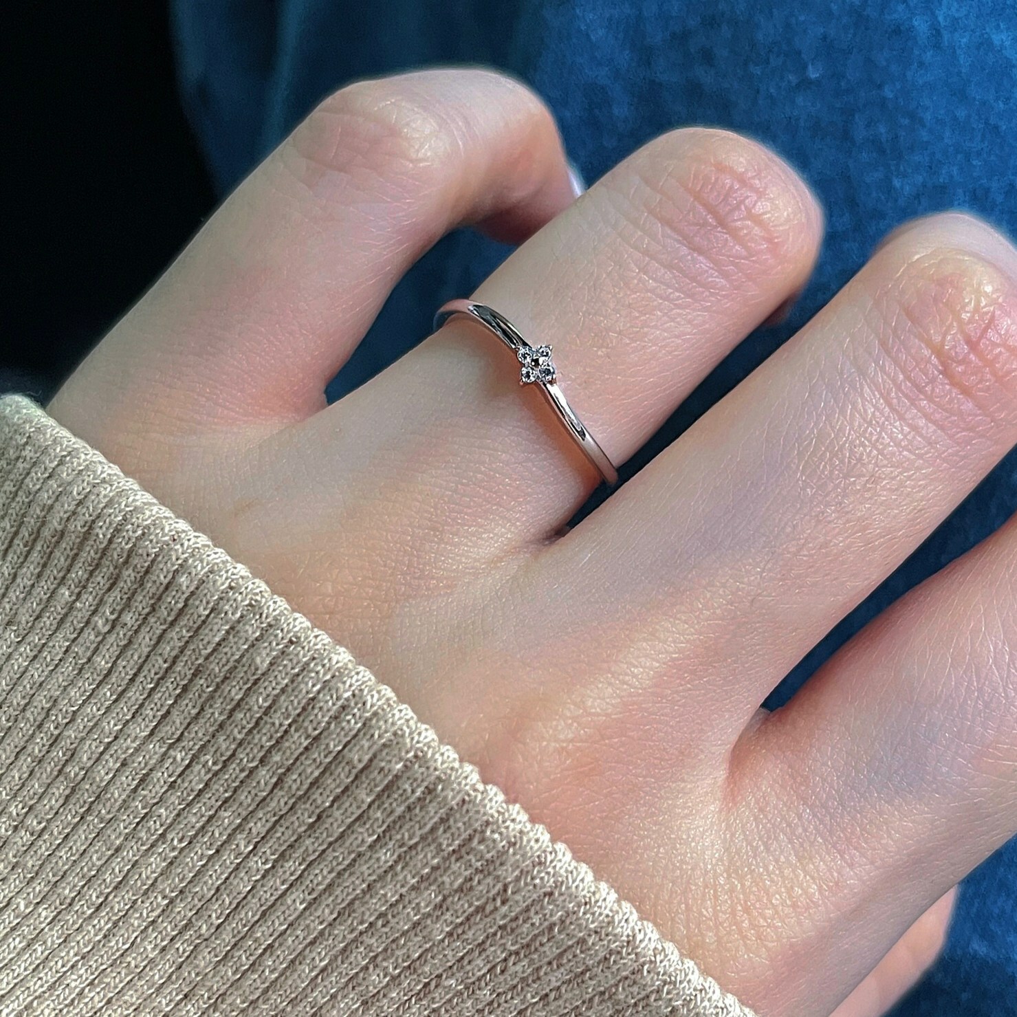 四瓣桂花 純銀戒指