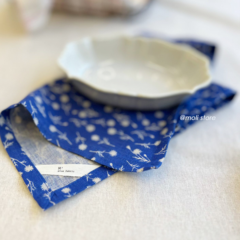 linen Placemats little flower blue｜studio m'