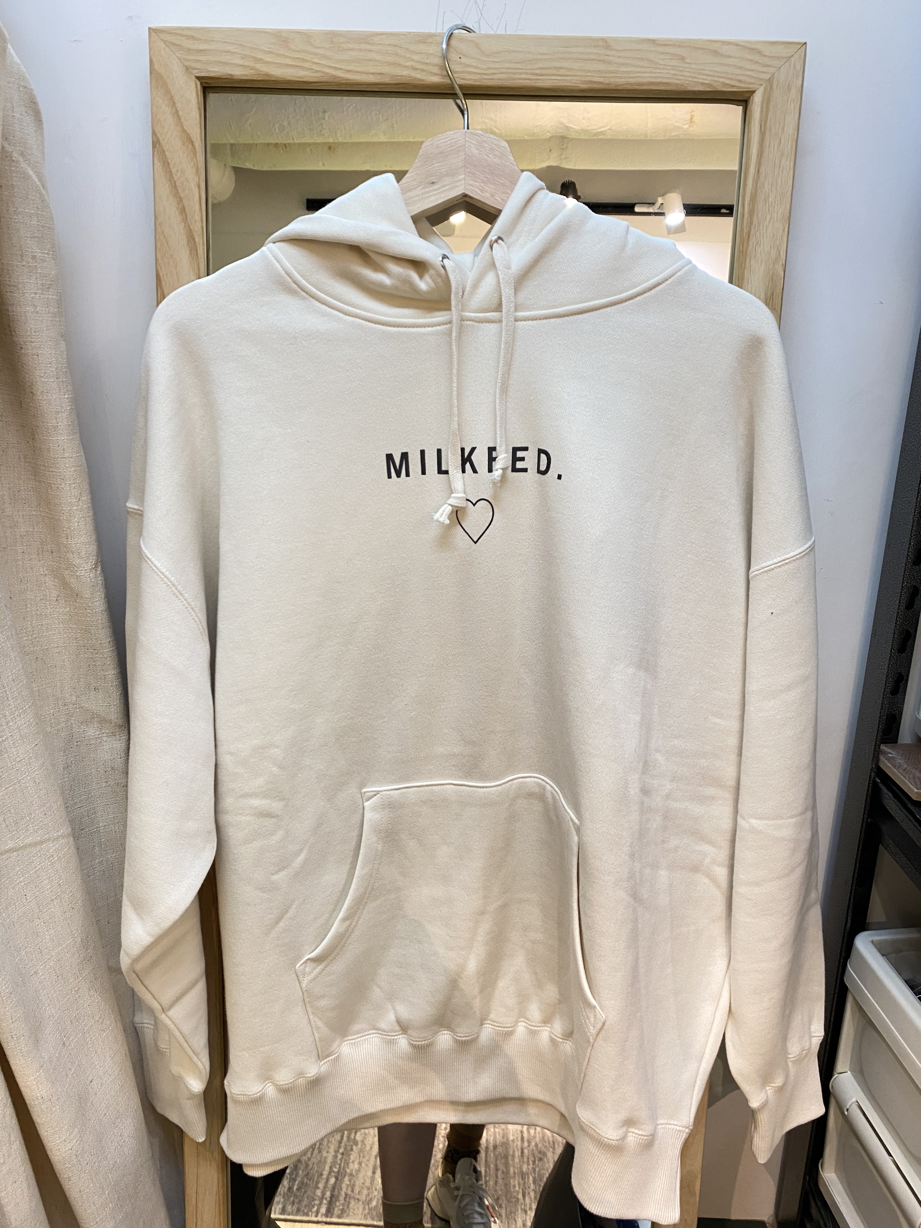 MilkFed 心心Logo內絨連帽衛衣