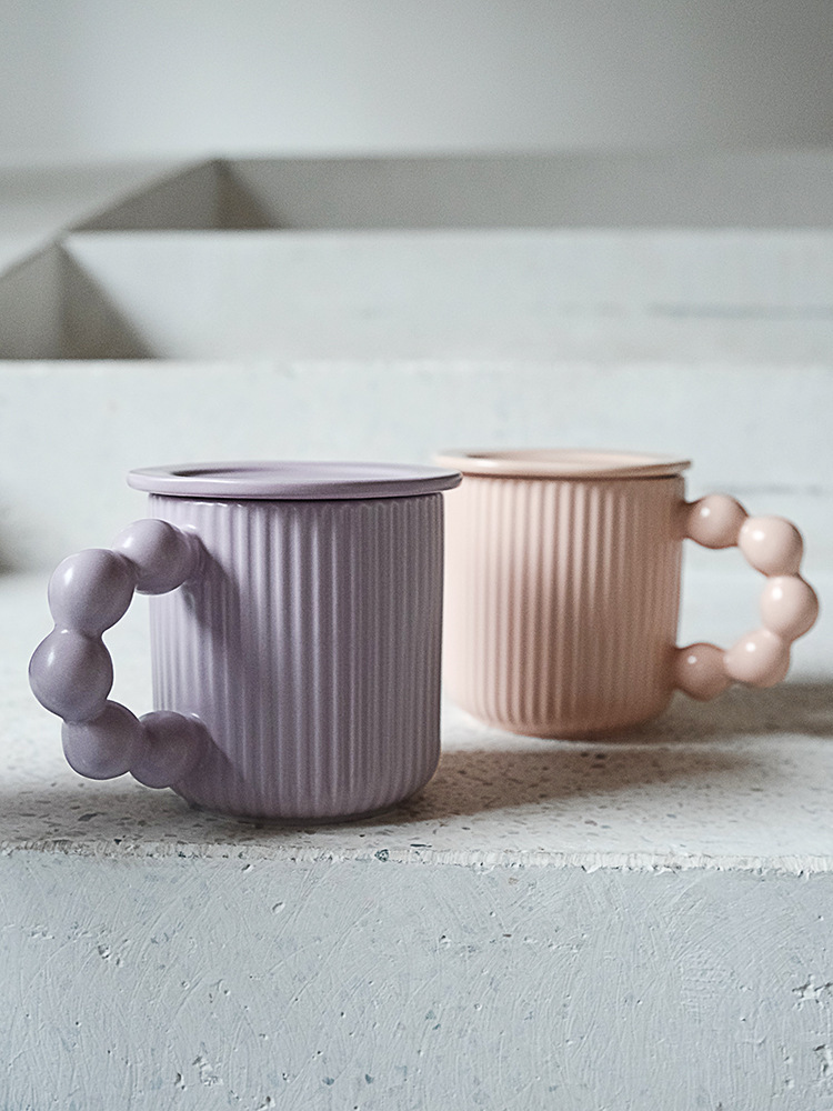 《1427》馬卡龍珠珠加蓋咖啡杯(含湯匙)