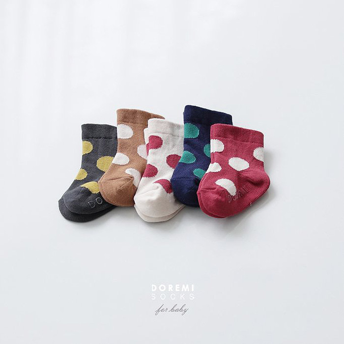 正韓DoReMi五色波點止滑襪(大尺寸沒有防滑)