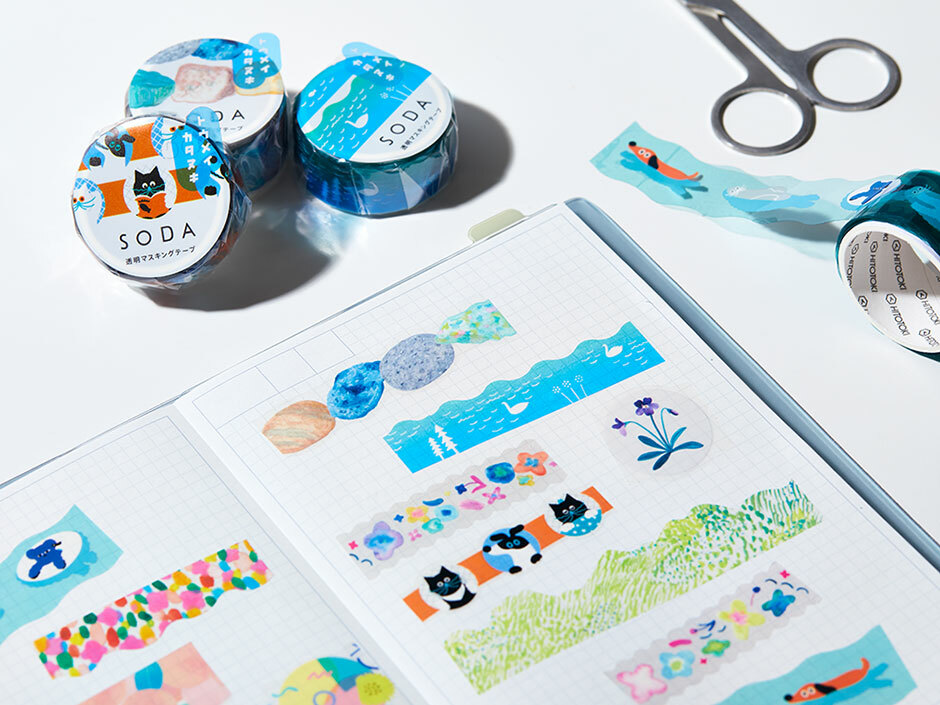 拼貼 Soda透明PET膠帶 軋型款 寬30MM ｜KING JIM