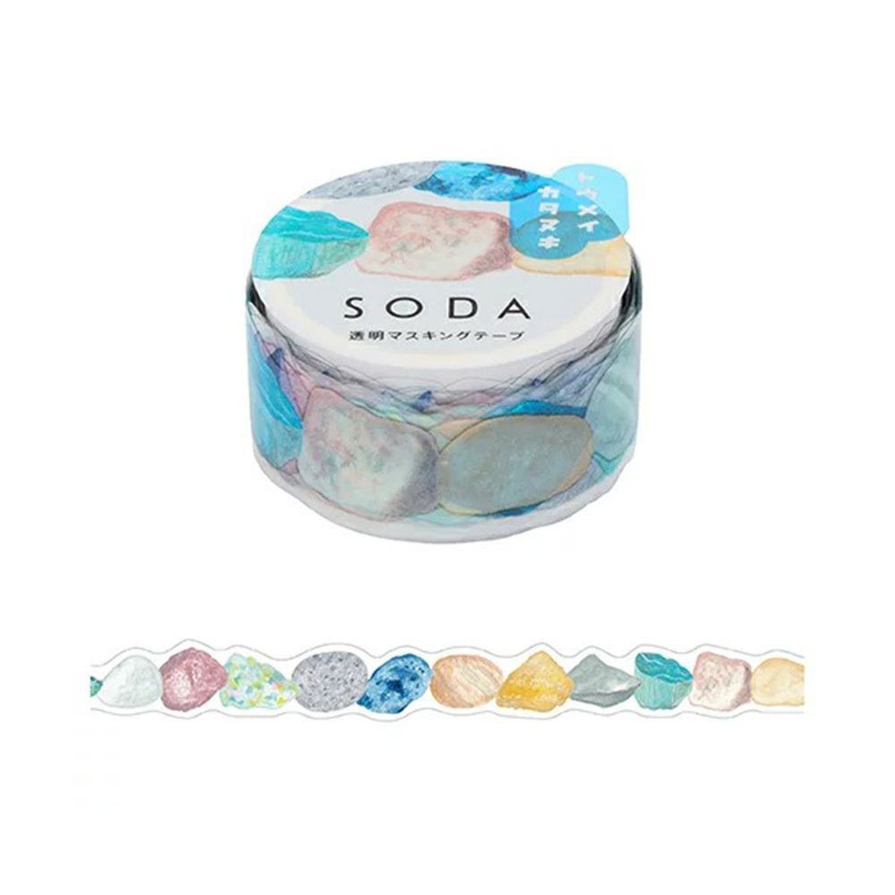 礦石 Soda透明PET膠帶 軋型款 寬20MM ｜KING JIM