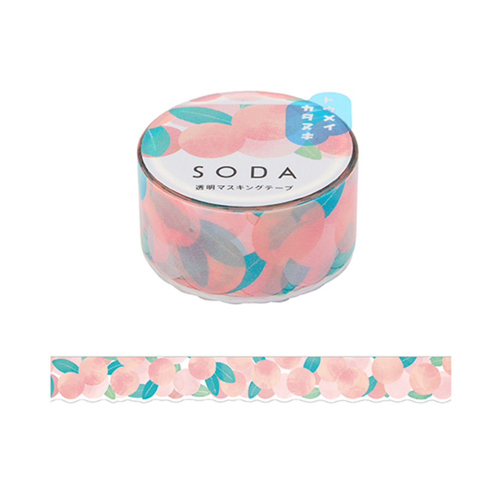 桃子 Soda透明PET膠帶 軋型款 寬20MM ｜KING JIM