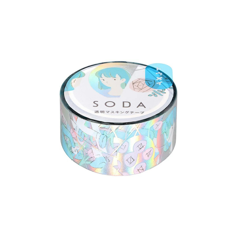 鏡子 Soda透明PET膠帶 箔押款 寬20MM ｜KING JIM