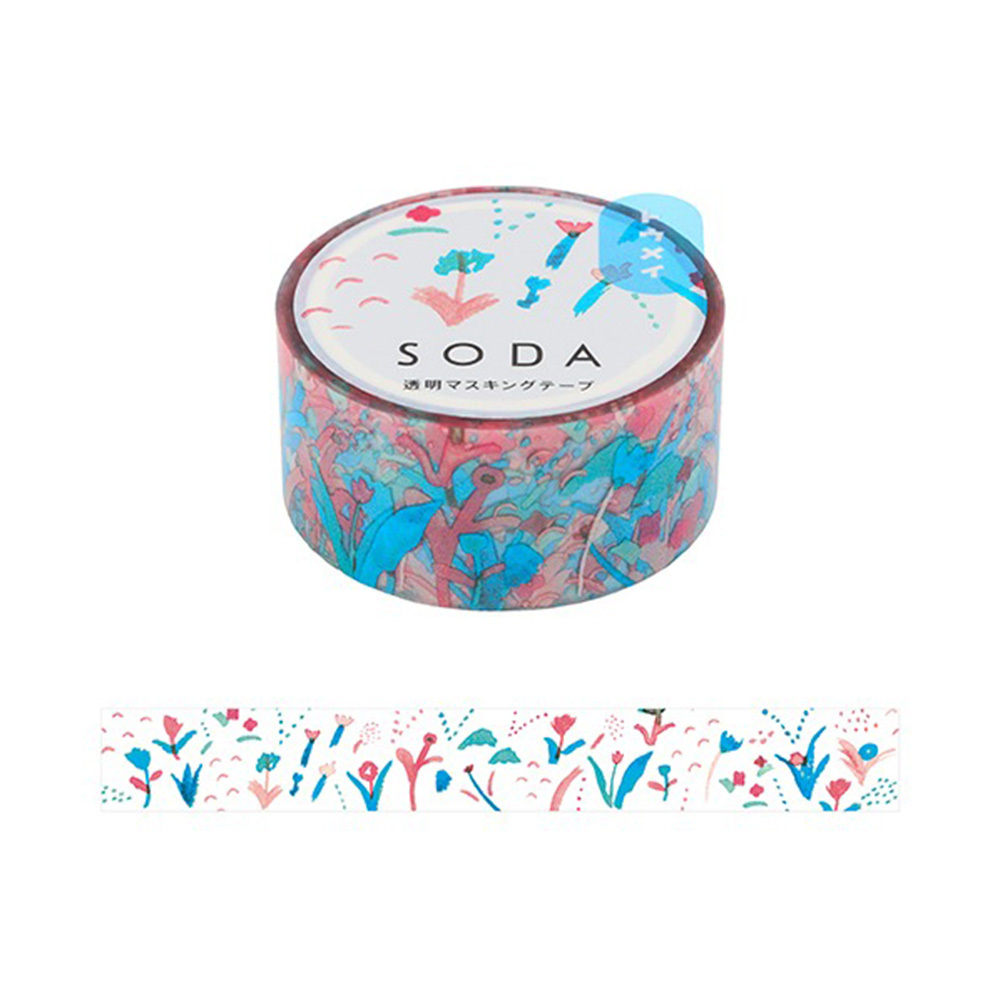 花 Soda透明PET膠帶 寬20MM ｜KING JIM