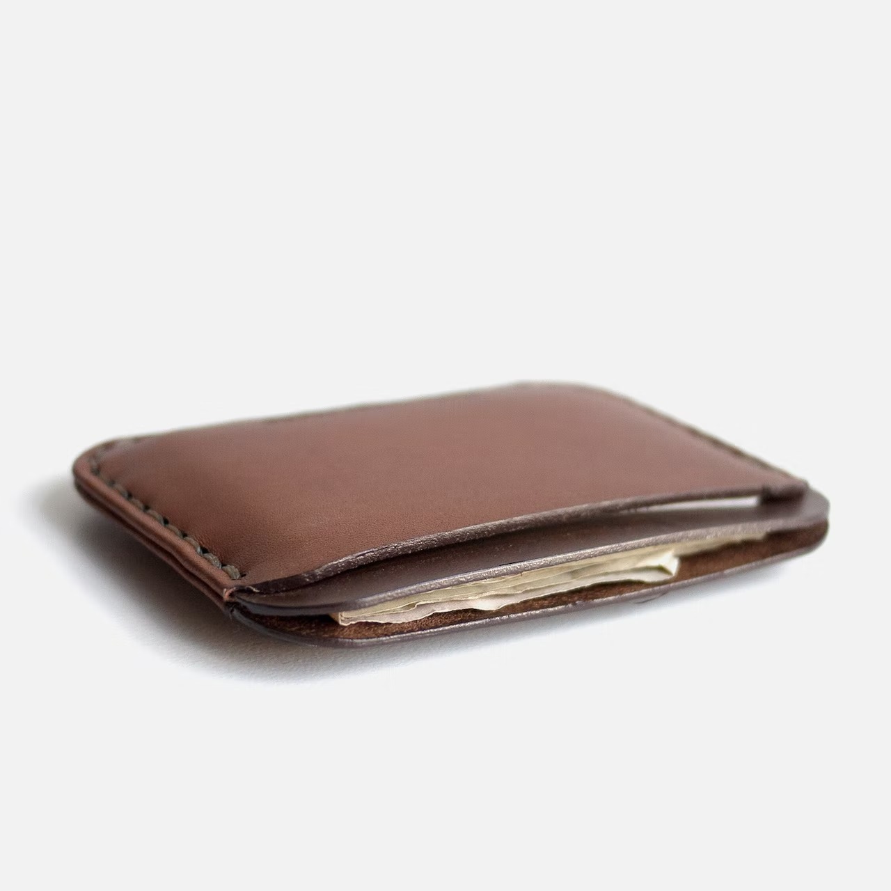 MAKR | Round Wallet  極簡手工卡夾_馬鞍、菸草色