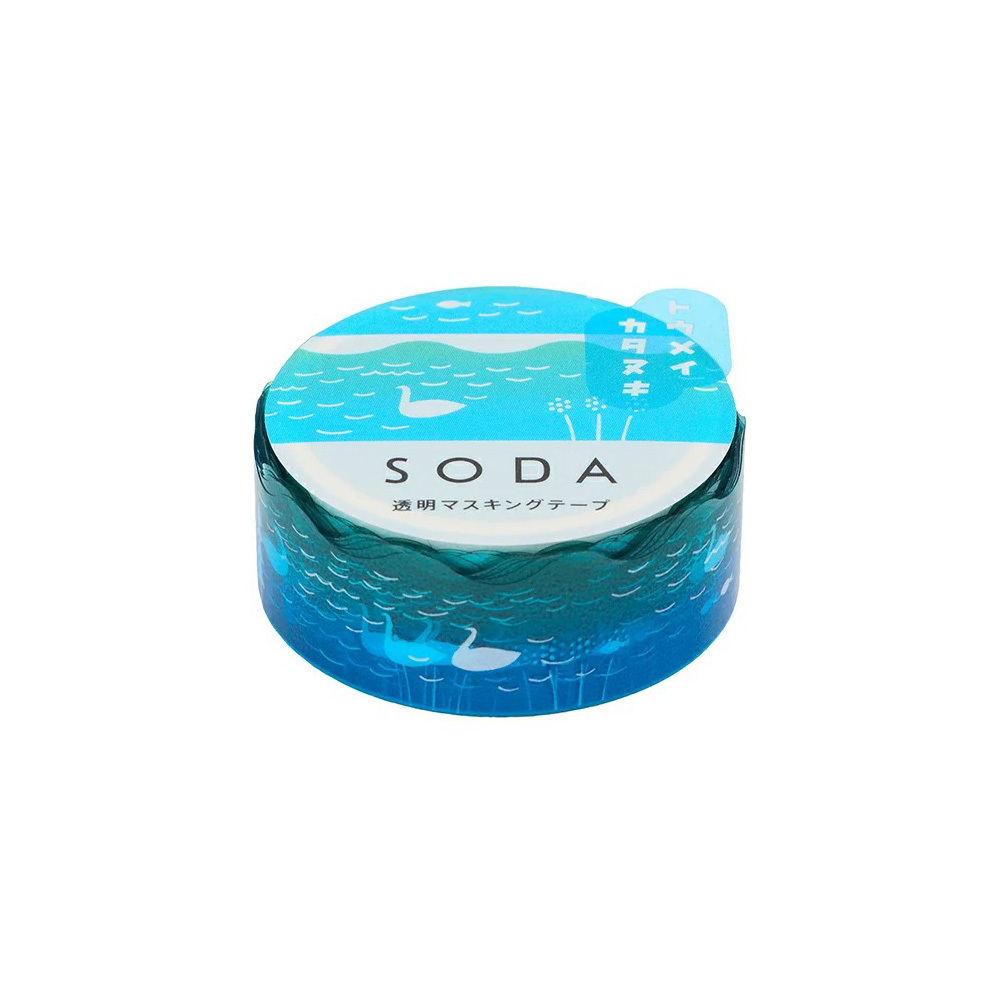 天鵝 Soda透明PET膠帶 軋型款 寬15MM ｜KING JIM