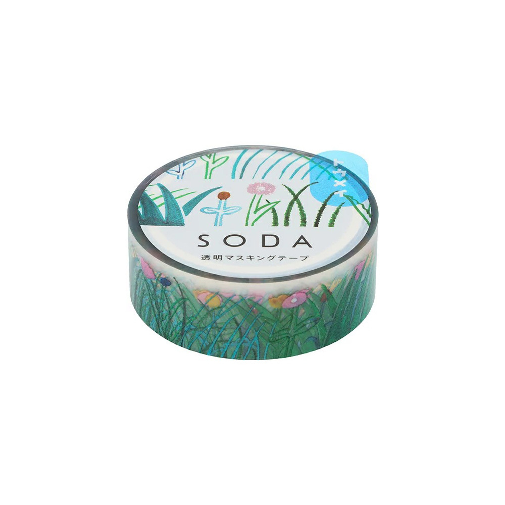 路邊花草 Soda透明PET膠帶 寬15MM ｜KING JIM