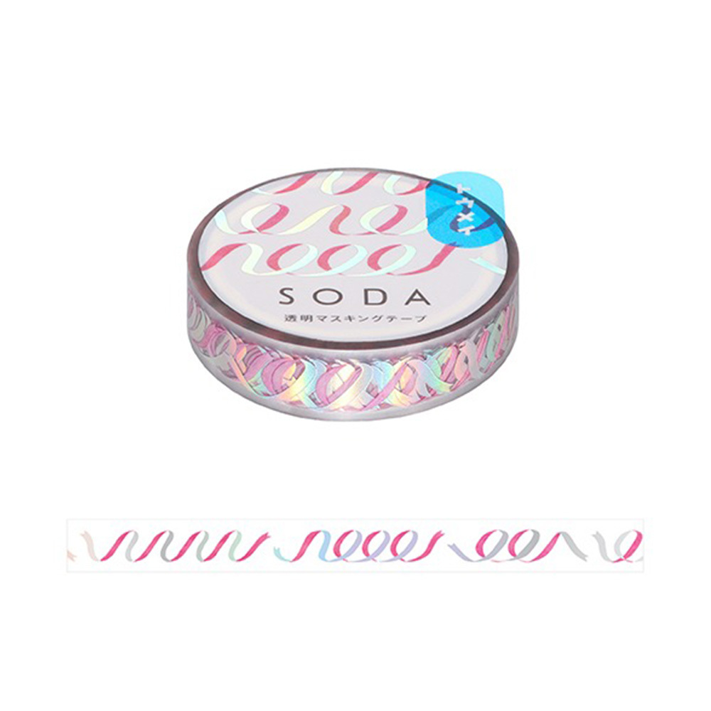 緞帶 Soda透明PET膠帶 箔押款 寬10MM ｜KING JIM