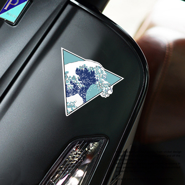 【STMS013】日系幾何海浪系列車貼3張