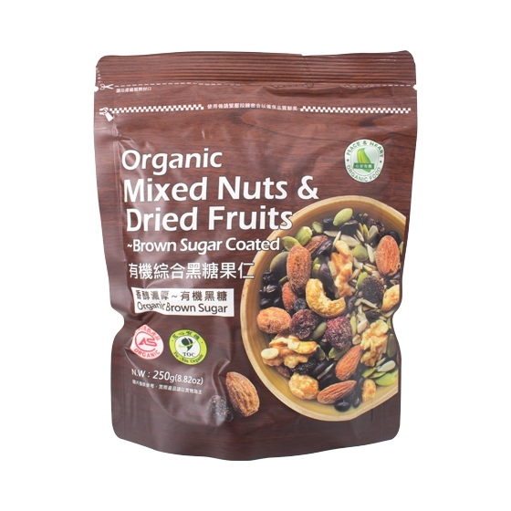 Y2: 心安有機 - 有機綜合黑糖果仁 250g