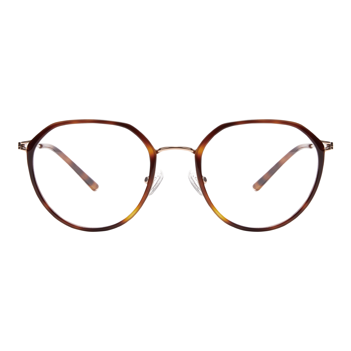 CARIN光學眼鏡-OLSEN C C3_琥珀棕-玫瑰金-韓國眼鏡品牌
