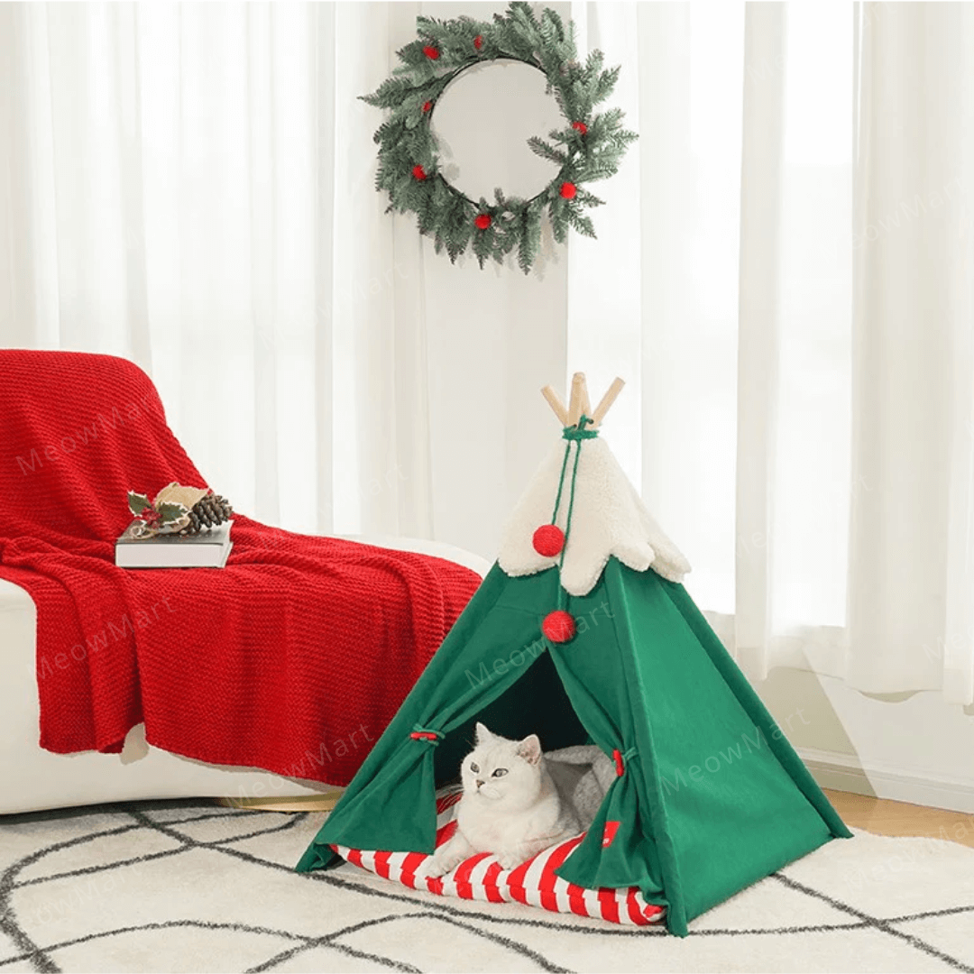 zeze 聖誕雪絨絨寵物帳篷
