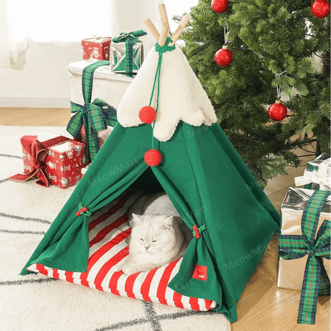 zeze 聖誕雪絨絨寵物帳篷
