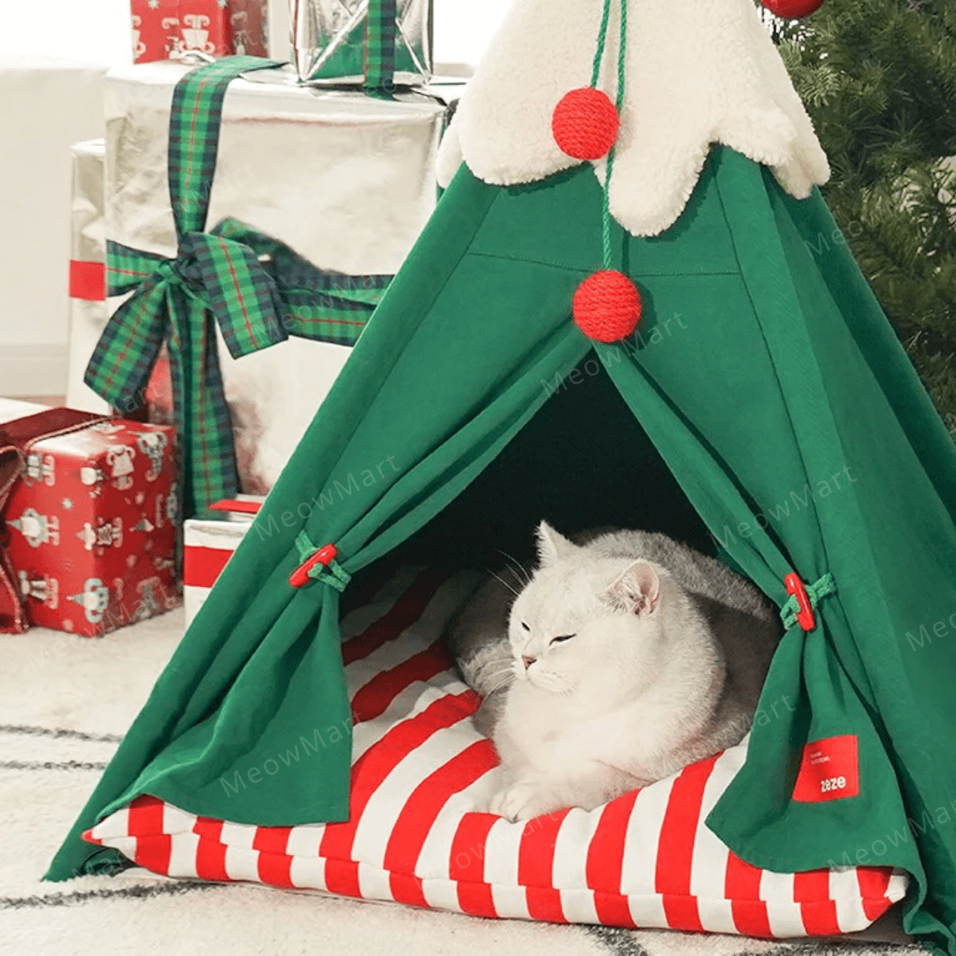 zeze 聖誕雪絨絨寵物帳篷
